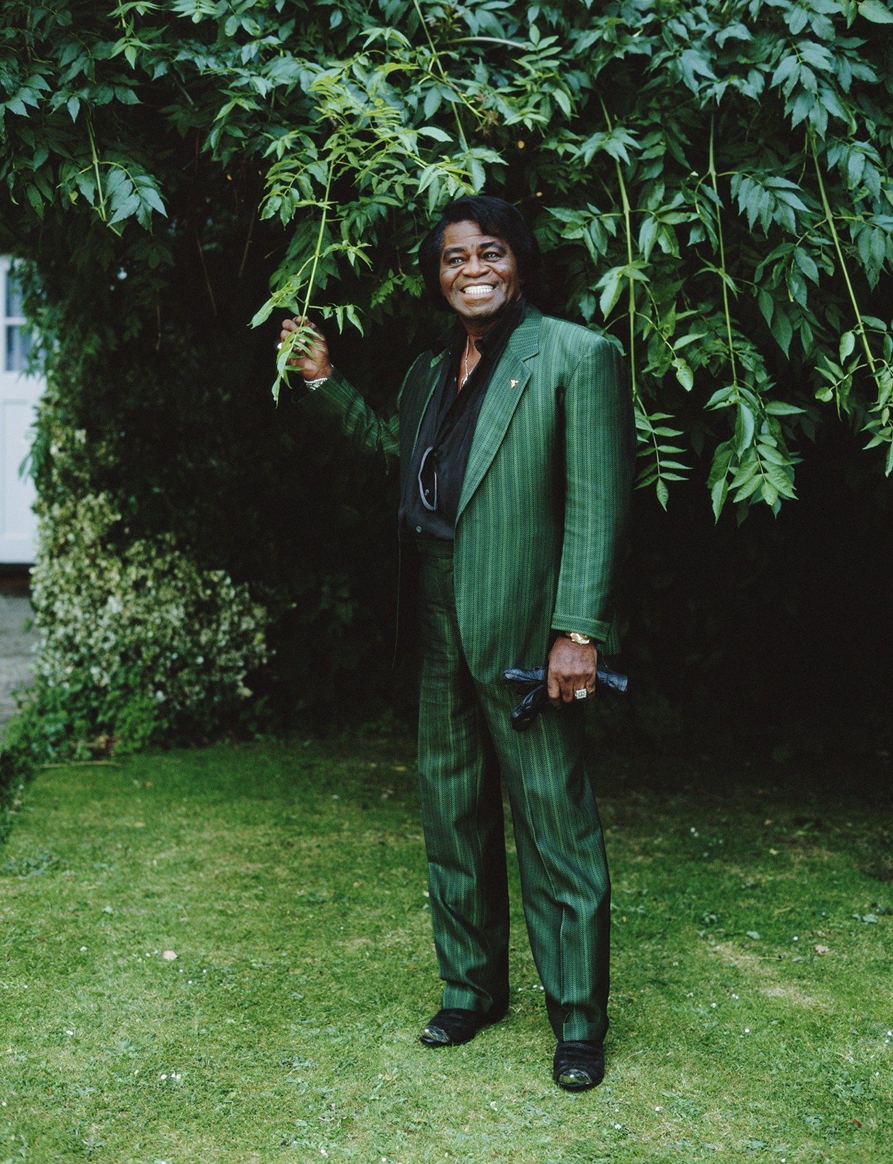 James Brown (1933–2006) poses outside on October 4, 2004. Photo by Neale Haynes/Getty Images.